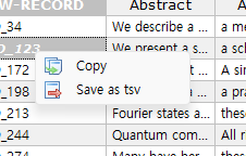 레코드 뷰-컨텍스트 메뉴